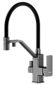 Смеситель для кухни Raglo R85.62.09 с гибким изливом с подключением к фильтру, графит Смеситель для кухни Raglo R85.62.09 с гибким изливом с подключением к фильтру, графит