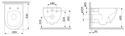 Унитаз подвесной FlashClean с сиденьем микролифт AM.PM C801701SC Like Унитаз подвесной FlashClean с сиденьем микролифт AM.PM C801701SC Like