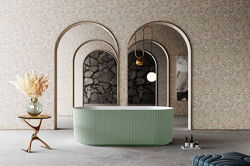 Ванна отдельностоящая ABBER AS9601MCG 170x75 универсальная, зеленый матовая, искусственный камень Ванна отдельностоящая ABBER AS9601MCG 170x75 универсальная, зеленый матовая, искусственный камень