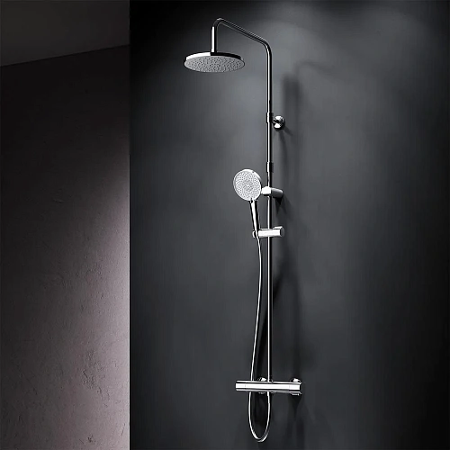 Душевая система AM.PM X-Joy F0785A400 с термостатом, верхний душ 220мм, хром Душевая система AM.PM X-Joy F0785A400 с термостатом, верхний душ 220мм, хром