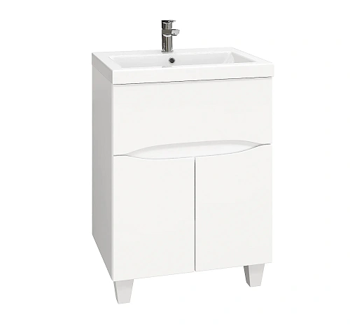 Тумба под раковину Onika Стрим 60 см 106154 напольная, белая (для Фостер 60) Тумба под раковину Onika Стрим 60 см 106154 напольная, белая (для Фостер 60)