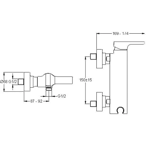 Смеситель для душа Jacob Delafon Singulier E10869-CP Смеситель для душа Jacob Delafon Singulier E10869-CP