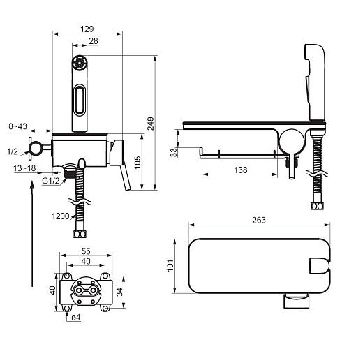 Гигиенический душ Damixa Jupiter 773500200 встраиваемый, белый Гигиенический душ Damixa Jupiter 773500200 встраиваемый, белый