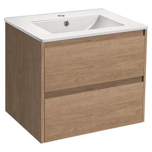 Тумба под раковину Vincea Gio 600 подвесная, 2 выкатных ящика soft-close, N.Oak VMC-2G600NO Тумба под раковину Vincea Gio 600 подвесная, 2 выкатных ящика soft-close, N.Oak VMC-2G600NO