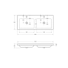 Раковина CEZARES CZR-1200/480-2-LV-MR-ECO с двумя чашами белый 1200x480 искусственный камень Раковина CEZARES CZR-1200/480-2-LV-MR-ECO с двумя чашами белый 1200x480 искусственный камень
