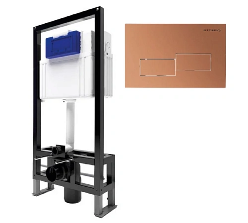 Инсталляция для унитаза BETTOSERB SAVA FREE STANDING SFS40006484 с клавишей смыва BRICKS матовая бронза Инсталляция для унитаза BETTOSERB SAVA FREE STANDING SFS40006484 с клавишей смыва BRICKS матовая бронза