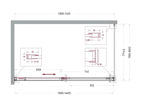 Душевой уголок BelBagno SOFT_CLOSE-1-AH-1-140/80-C-Cr 140x80 см, профиль хром, стекло прозрачное Душевой уголок BelBagno SOFT_CLOSE-1-AH-1-140/80-C-Cr 140x80 см, профиль хром, стекло прозрачное