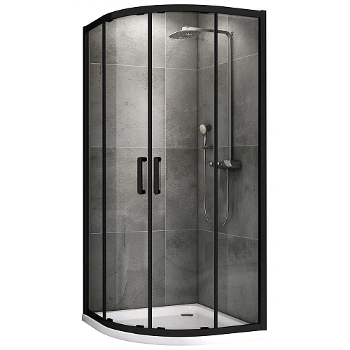 Душевой уголок ABBER Schwarzer Diamant AG01090B 90x90 см универсальный, профиль черный, стекло прозрачное Душевой уголок ABBER Schwarzer Diamant AG01090B 90x90 см универсальный, профиль черный, стекло прозрачное