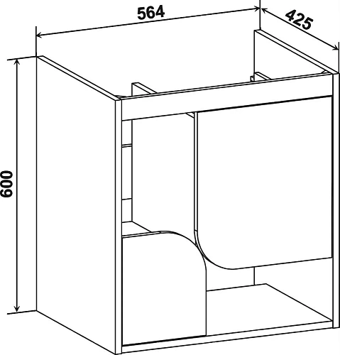 Тумба с раковиной DIWO Самара 60 дуб скандинавский 462073 Тумба с раковиной DIWO Самара 60 дуб скандинавский 462073