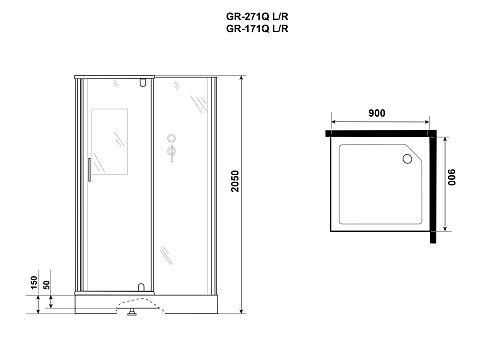 Душевая кабина GROSSMAN Classic GR171QR (90x90x205) Душевая кабина GROSSMAN Classic GR171QR (90x90x205)
