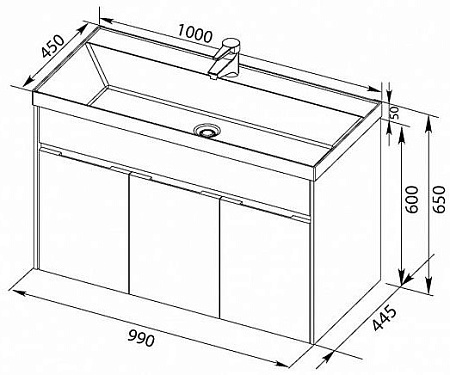 Раковина Aquanet Орлеан 100 00179392 Раковина Aquanet Орлеан 100 00179392