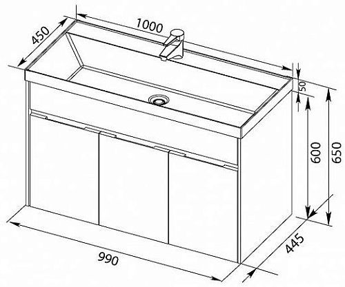 Раковина Aquanet Орлеан 100 00179392 Раковина Aquanet Орлеан 100 00179392