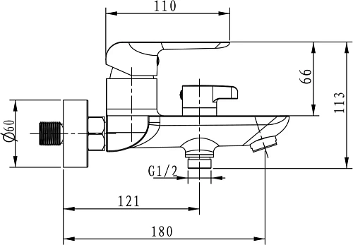 Смеситель для ванны Kaiser Glory 69022 Смеситель для ванны Kaiser Glory 69022