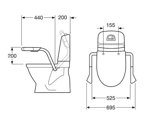 Крышка-сиденье Gustavsberg Nautic GB88305501 с подлокотниками Крышка-сиденье Gustavsberg Nautic GB88305501 с подлокотниками
