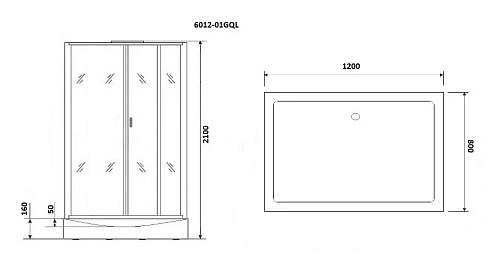 Душевая кабина Niagara Premium NG-6012-01GQL (1200х800х2100) низкий поддон (16 см) стекло прозрачное 60120114GQL Душевая кабина Niagara Premium NG-6012-01GQL (1200х800х2100) низкий поддон (16 см) стекло прозрачное 60120114GQL