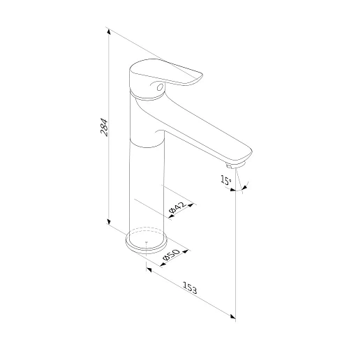 Смеситель для раковины Damixa Origin Bit 770250300 высокий, черный Смеситель для раковины Damixa Origin Bit 770250300 высокий, черный