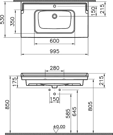 Раковина STWORKI Valarte 100 7803B003-0001 Раковина STWORKI Valarte 100 7803B003-0001