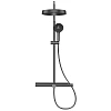 Душевая система AQUAme AQM8010B верхний душ 300мм, ручной душ 3 режима, излив, черный