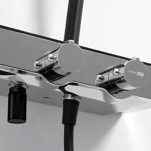 Душевая система WasserKRAFT A114.258.218.CB Thermo с термостатом черный Душевая система WasserKRAFT A114.258.218.CB Thermo с термостатом черный