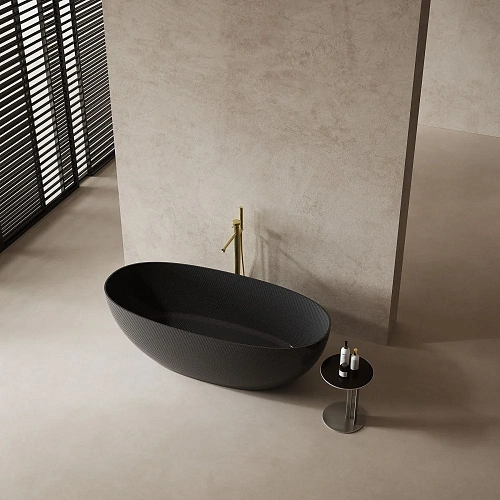 Ванна отдельностоящая ABBER AK9001-1.7 170x75 универсальная, черная, карбоновая Ванна отдельностоящая ABBER AK9001-1.7 170x75 универсальная, черная, карбоновая