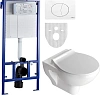 Комплект STWORKI Хедмарк Унитаз подвесной 3510 безободковый с микролифтом + Система инсталляции для 588959