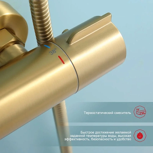 Душевая система Raglo R20.26.03, золотой сатин Душевая система Raglo R20.26.03, золотой сатин