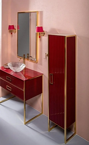 Шкаф-пенал Armadi Art MONACO 868-RG-R бордо глянец + золото R Шкаф-пенал Armadi Art MONACO 868-RG-R бордо глянец + золото R