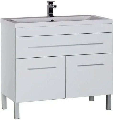 Тумба под раковину Aquanet Верона 100 белый (напольная 1 ящик 2 дверцы) 00182710 Тумба под раковину Aquanet Верона 100 белый (напольная 1 ящик 2 дверцы) 00182710