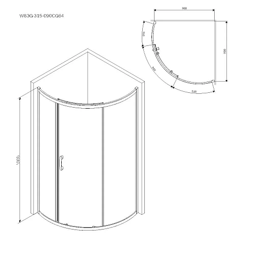Душевой уголок AM.PM Like W83G-315-090CG64 Slide 90x90, стекло тонированное, профиль матовый серый Душевой уголок AM.PM Like W83G-315-090CG64 Slide 90x90, стекло тонированное, профиль матовый серый