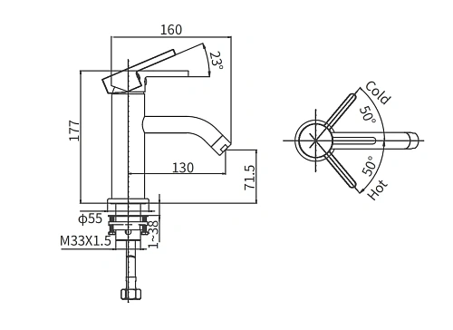 Смеситель для раковины ARROW AG4105 хром Смеситель для раковины ARROW AG4105 хром