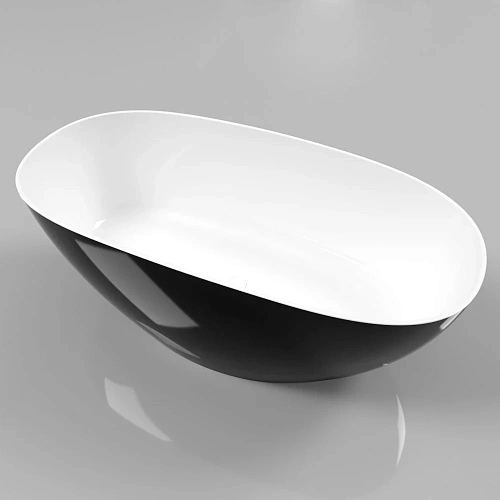 Ванна из искусственного камня WHITECROSS Onyx A 160x75 (черный/белый глянец) искусственный камень 02 0204.160075.10100 Ванна из искусственного камня WHITECROSS Onyx A 160x75 (черный/белый глянец) искусственный камень 02 0204.160075.10100