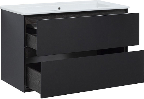 Тумба под раковину Aquanet Милан 105 черный глянец 00316690 Тумба под раковину Aquanet Милан 105 черный глянец 00316690