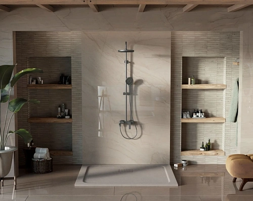 Душевая система Vincea VSFS-413GM с изливом, вороненая сталь Душевая система Vincea VSFS-413GM с изливом, вороненая сталь