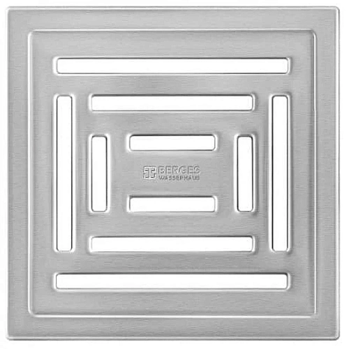 Душевой трап BERGES ZENTRUM Uno 100х100, матовый хром, выпуск D50 H65 боковой 090371 Душевой трап BERGES ZENTRUM Uno 100х100, матовый хром, выпуск D50 H65 боковой 090371