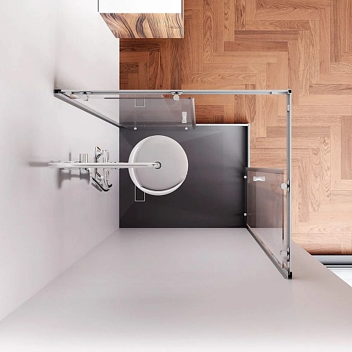 Душевой уголок AM.PM Sunny W87G-403-10080-MT 100x80 серебро, стекло прозрачное Душевой уголок AM.PM Sunny W87G-403-10080-MT 100x80 серебро, стекло прозрачное