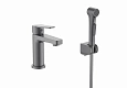 Смеситель для раковины Aquatek Лугано AQ1712BGM с гигиеническим ручным душем, оружейная сталь Смеситель для раковины Aquatek Лугано AQ1712BGM с гигиеническим ручным душем, оружейная сталь