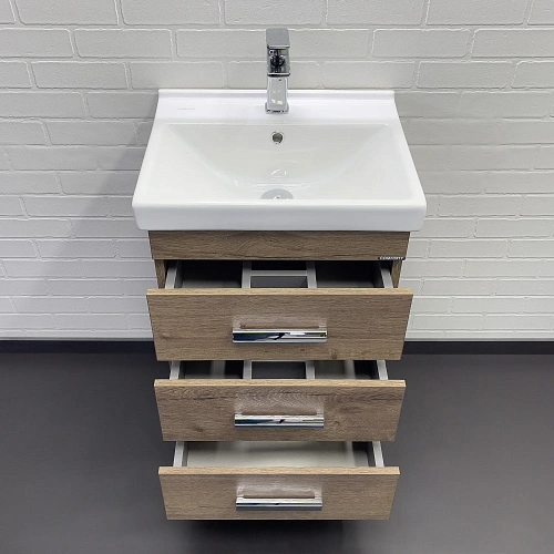 Тумба с раковиной Comforty Никосия 50Н 00-00018024 напольная дуб темный раковина Fest 50 F01 Тумба с раковиной Comforty Никосия 50Н 00-00018024 напольная дуб темный раковина Fest 50 F01