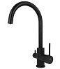 Картинка анонса товара «смеситель для кухни kaiser merkur 26744-12 black sandbeige боковой под фильтр r-излив черный мрамор»