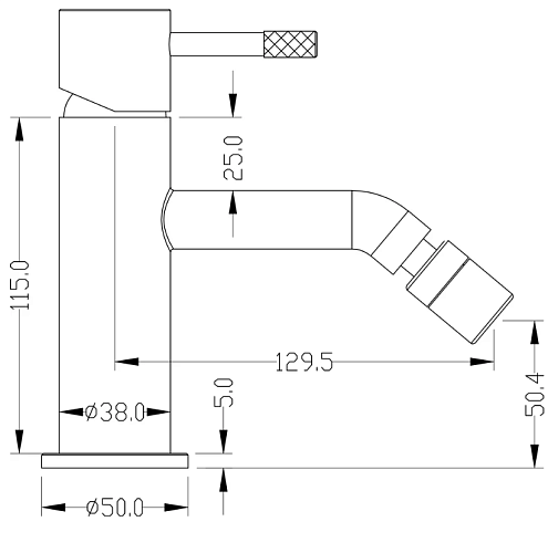 Смеситель для биде Boheme Uno 466-GM Gunmetal Смеситель для биде Boheme Uno 466-GM Gunmetal