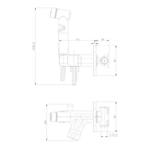 Гигиенический душ Lemark Solo LM7165BL, встраиваемый, черный Гигиенический душ Lemark Solo LM7165BL, встраиваемый, черный