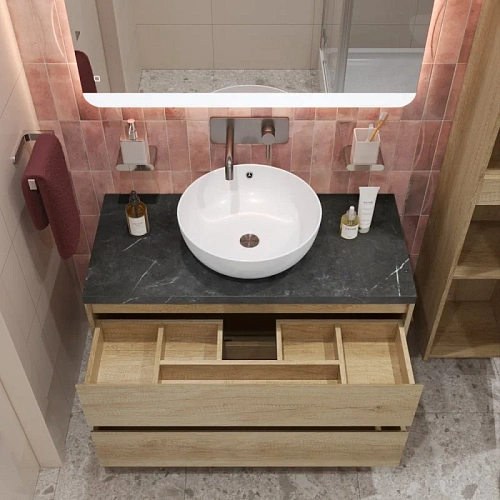 Тумба со столешницей и раковиной BelBagno KRAFT 80 kraft80rnn-kepmno-1077-set подвесная KRAFT80RNN-KEPMNO-1077-SET Тумба со столешницей и раковиной BelBagno KRAFT 80 kraft80rnn-kepmno-1077-set подвесная KRAFT80RNN-KEPMNO-1077-SET