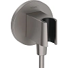 Шланговое подключение Hansgrohe FixFit Porter S с держателем для душа 26888340, шлифованный черный х Шланговое подключение Hansgrohe FixFit Porter S с держателем для душа 26888340, шлифованный черный х