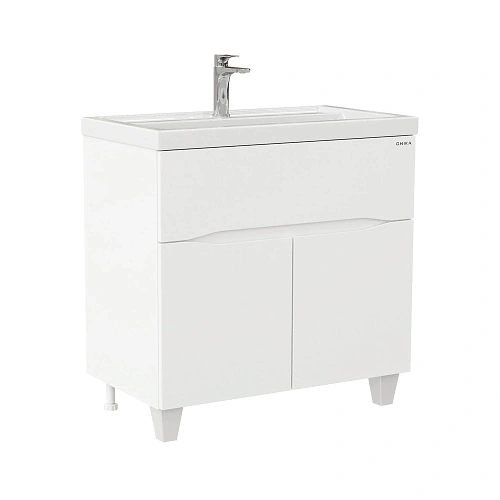 Тумба под раковину Onika Стрим 80 см 108059 напольная, белая (для Фостер 80) Тумба под раковину Onika Стрим 80 см 108059 напольная, белая (для Фостер 80)