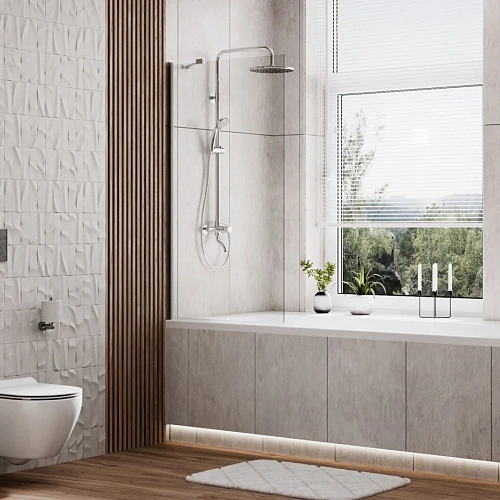 Шторка на ванну WasserKRAFT Berkel 48P01-80 Fixed хром Шторка на ванну WasserKRAFT Berkel 48P01-80 Fixed хром