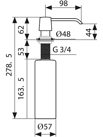 Дозатор жидкого мыла Kaiser KH-3010 CR врезной в мойку Дозатор жидкого мыла Kaiser KH-3010 CR врезной в мойку