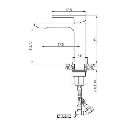 Смеситель для раковины Orange Lutz M04-021b черный Смеситель для раковины Orange Lutz M04-021b черный