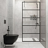 Картинка анонса товара «душевая перегородка stworki кронборг loft-gw- 100х220 100 см, профиль черный матовый 537885»
