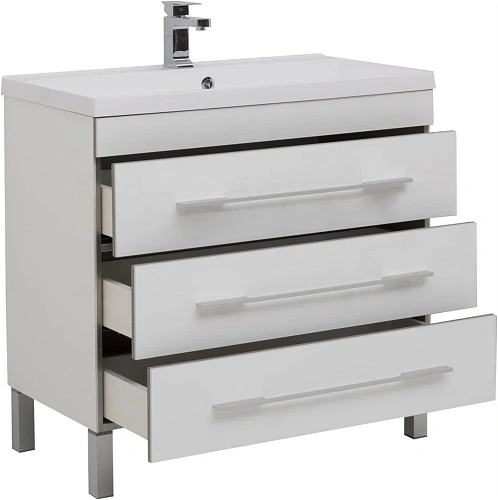 Тумба под раковину Aquanet Верона 90 белый (напольная 3 ящика) 00178470 Тумба под раковину Aquanet Верона 90 белый (напольная 3 ящика) 00178470