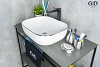 Картинка анонса товара «раковина gid d1302h011 53305 накладная белая / хром 50x40x14»