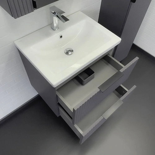 Тумба с раковиной Comforty Лима-60П2 00-00019176 антрацит раковина Como 60 Тумба с раковиной Comforty Лима-60П2 00-00019176 антрацит раковина Como 60